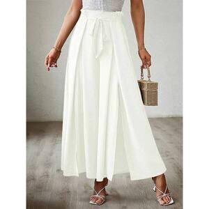 Boho Tied Slit Wide Leg Pants